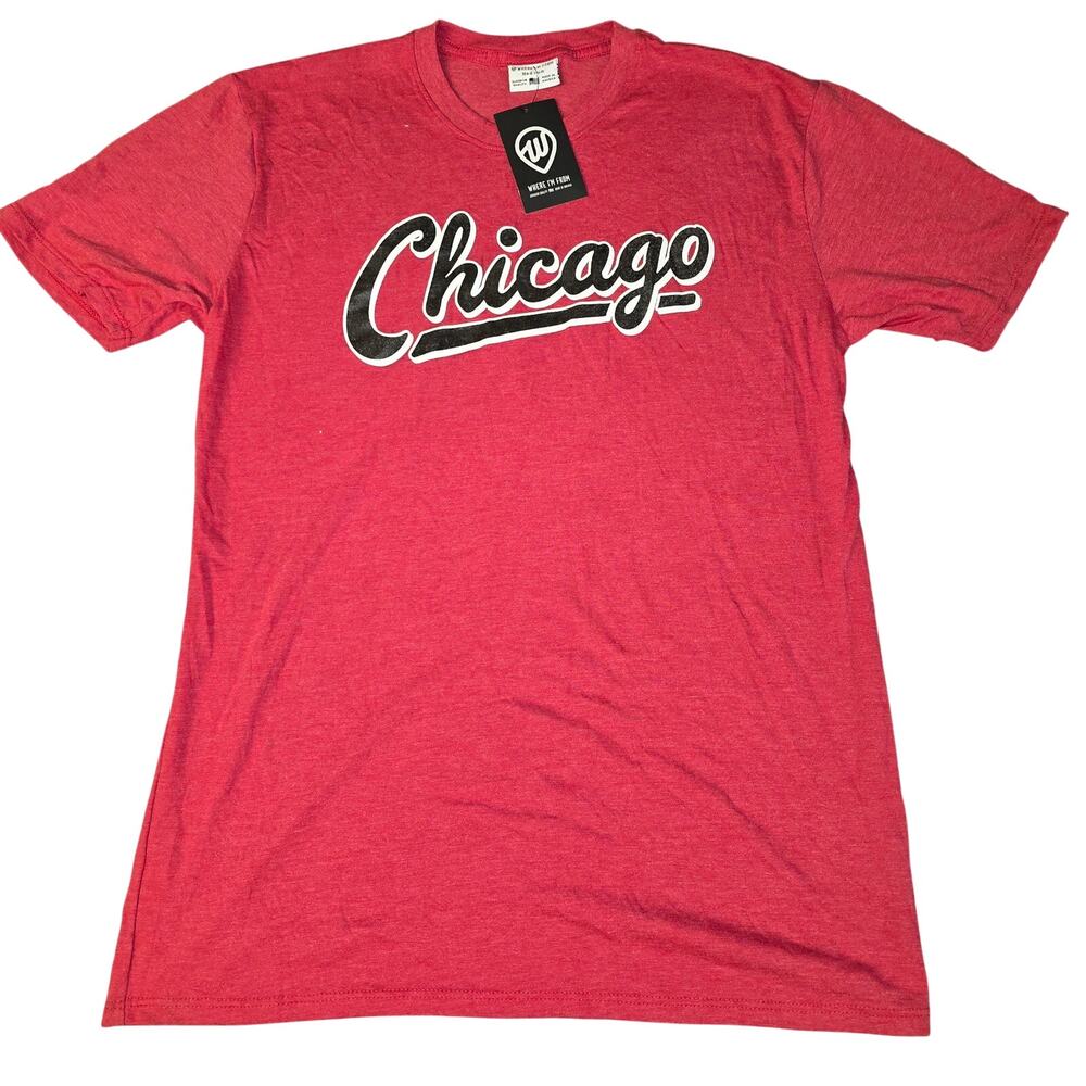 Where I'm From Chicago T Shirt Medium Red Graphic Tee NWT